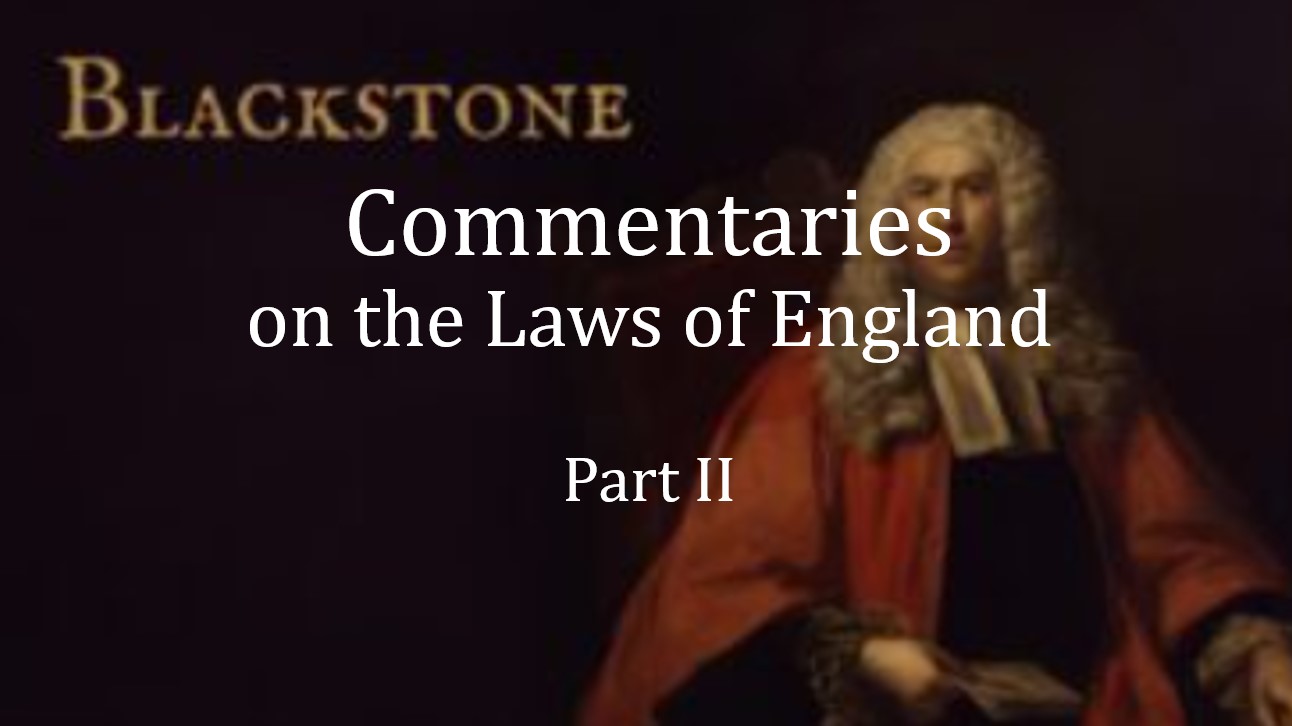 Blackstone Common Law Part II